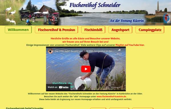 Vorschau von www.oderfischer.de, Fischereihof an der Festung Küstrin - Detlef Schneider & Sohn GbR