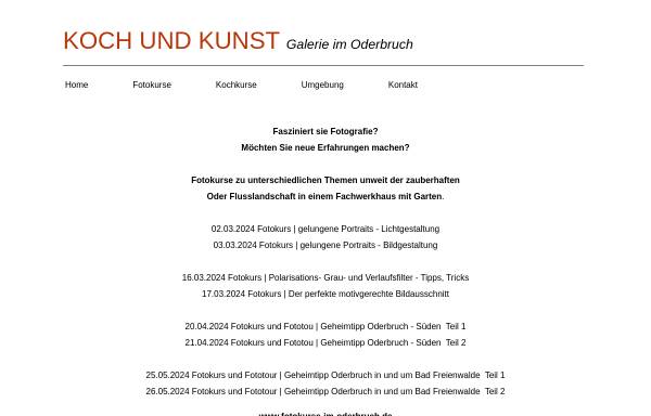 Vorschau von www.kochundkunst.de, Koch und Kunst - Galerie im Oderbruch