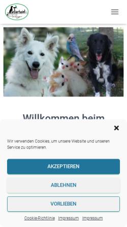 Vorschau der mobilen Webseite tierheim-regen.de, Tierschutzverein Zwiesel-Regen-Viechtach e.V.