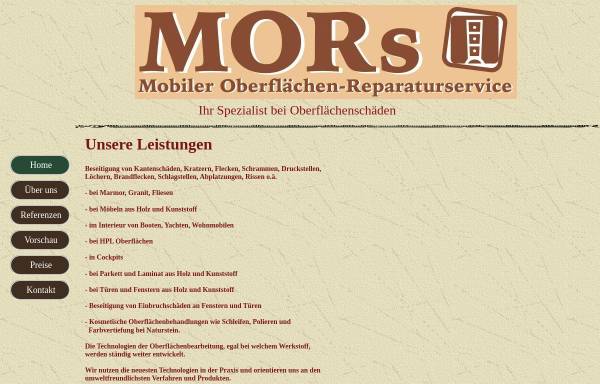 Vorschau von www.mo-rs.de, MORs, Mobiler Oberflächenreparaturservice - Inh. Dyana Debczynski