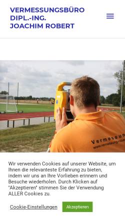 Vorschau der mobilen Webseite www.vermessung-robert.de, Vermessungsbüro Dipl.-Ing. Joachim Robert