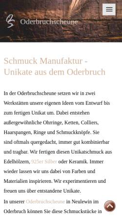 Vorschau der mobilen Webseite www.oderbruchscheune.de, Neulewin - Stephan Kulke