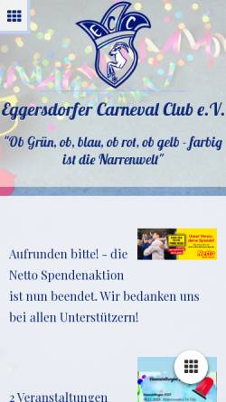 Vorschau der mobilen Webseite www.eggersdorf-helau.de, Eggersdorfer Carnevalclub ECC e.V.