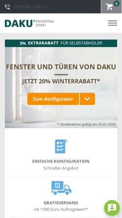 Vorschau der mobilen Webseite www.daku-fenster.de, DAKU Fensterbau GmbH
