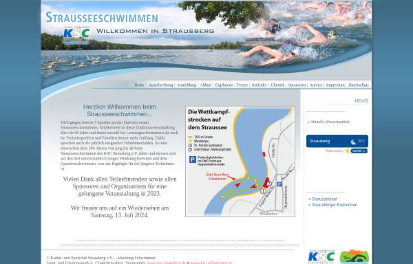Vorschau von www.strausseeschwimmen.de, Strausseeschwimmen - Kultur- und Sportclub Strausberg e.V.