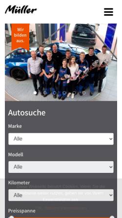 Vorschau der mobilen Webseite www.fordmueller.de, Autohaus Müller GmbH & Co. KG