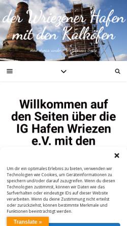 Vorschau der mobilen Webseite www.hafen-wriezen.de, Interessengemeinschaft Hafen Wriezen e.V.