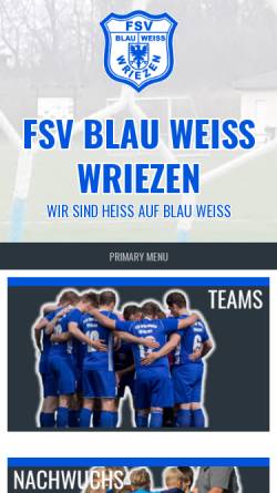 Vorschau der mobilen Webseite fsv-wriezen.de, FSV Blau Weiss Wriezen e. V.