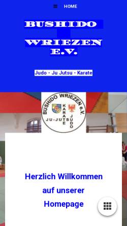 Vorschau der mobilen Webseite www.bushido-wriezen.de, Bushido Wriezen e.V.
