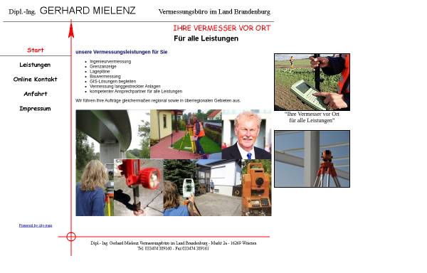 Vorschau von www.vermessung-mielenz.de, Dipl.- Ing. Gerhard Mielenz Vermessungsbüro