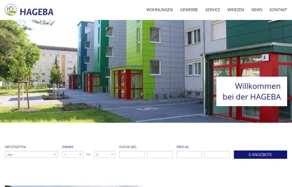 Vorschau von www.hageba.de, HAGEBA, Haus-, Grundstücks- und Baubetreuungsgesellschaft mbH