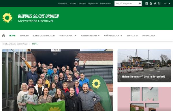 Vorschau von www.gruene-ohv.de, Bündnis 90/Die Grünen Kreisverband Oberhavel