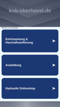 Vorschau der mobilen Webseite www.ksb-oberhavel.de, Kreissportbund Oberhavel e.V.