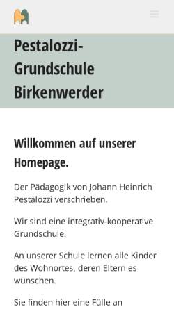 Vorschau der mobilen Webseite www.grundschule-birkenwerder.de, Pestalozzi - Grundschule Birkenwerder