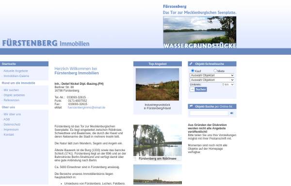 Vorschau von www.fuerstenbergimmo.de, Fürstenberg Immobilien - Inh. Detlef Nickel Dipl.-Bauing.(FH)