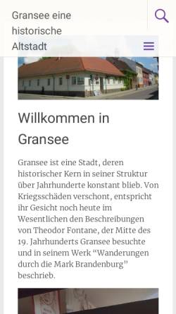 Vorschau der mobilen Webseite www.gransee-info.de, Verschönerungsverein Gransee e. V.