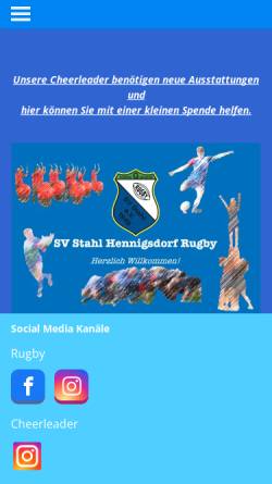 Vorschau der mobilen Webseite www.rugby-hennigsdorf.de, SV Hennigsdorf e.v. 1948