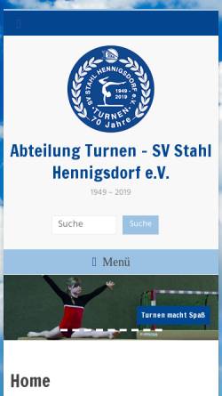 Vorschau der mobilen Webseite www.turnen-hennigsdorf.de, Abteilung Turnen - SV Stahl Hennigsdorf e.V.