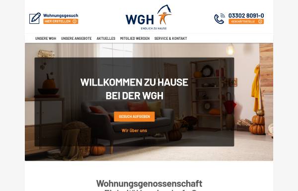 Vorschau von www.wg-hennigsdorf.de, Wohnungsgenossenschaft „Einheit“ Hennigsdorf eG