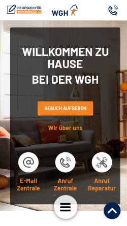 Vorschau der mobilen Webseite www.wg-hennigsdorf.de, Wohnungsgenossenschaft „Einheit“ Hennigsdorf eG