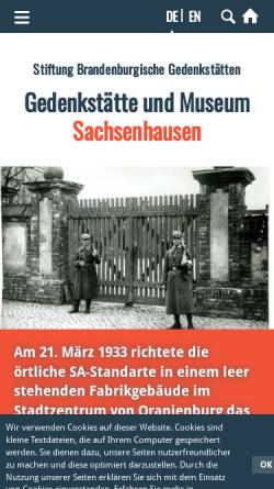 Vorschau der mobilen Webseite www.stiftung-bg.de, Gedenkstätte und Museum Sachsenhausen