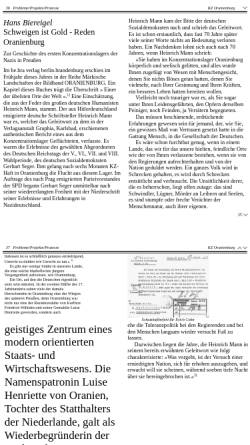 Vorschau der mobilen Webseite www.luise-berlin.de, Schweigen ist Gold - Reden Oranienburg. Berlinische Monatsschrift Heft 9/2000