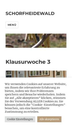 Vorschau der mobilen Webseite www.schorfheidewald.de, Schorfheidewald - Atelier Petra Elsner