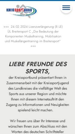 Vorschau der mobilen Webseite www.ksb-osl.de, Kreissportbund Oberspreewald Lausitz e.V.