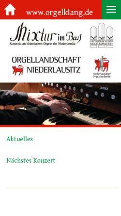 Vorschau der mobilen Webseite orgelklang.de, Großräschener Orgelkonzerte e.V.