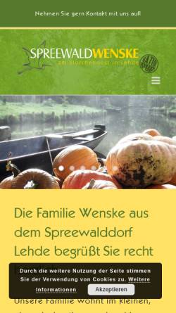 Vorschau der mobilen Webseite www.spreewald-lehde.de, Verein zur Erhaltung und Förderung des Spreewalddorfes Lehde e.V.