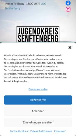 Vorschau der mobilen Webseite www.jugendkreis-senftenberg.com, Jugendkreis Senftenberg