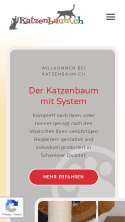 Vorschau der mobilen Webseite www.katzenbaum.ch, Bürgmann Katzenbäume