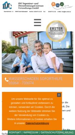 Vorschau der mobilen Webseite www.goehler-bautentrocknung.de, Göhler Brand- und Wasserschadensbeseitigung - Göhler GmbH & Co. KG