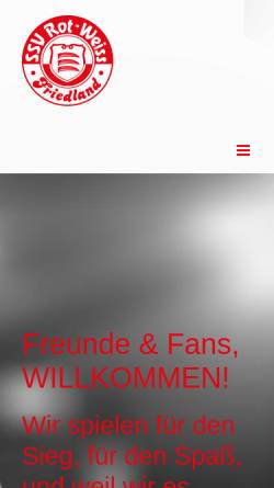 Vorschau der mobilen Webseite www.ssv-friedland.de, SSV Rot-Weiß Friedland e.V. - Abteilung Handball