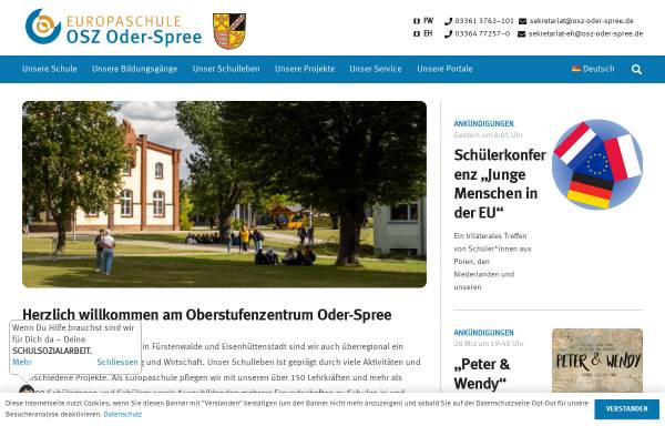 Vorschau von www.osz-oder-spree.de, Europaschule Oberstufenzentrum Oder-Spree