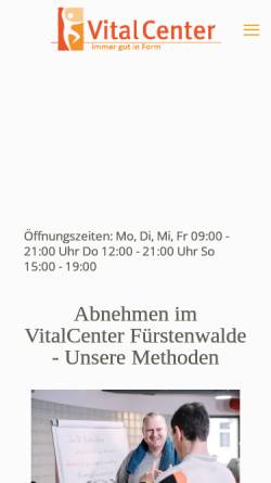 Vorschau der mobilen Webseite www.vitalcenter-fuerstenwalde.de, Vital Center Fürstenwalde