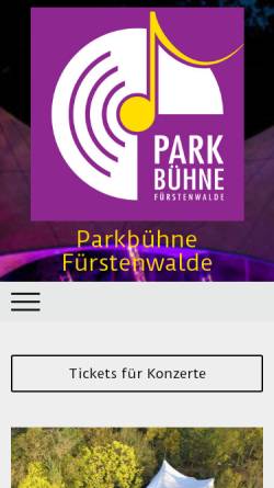 Vorschau der mobilen Webseite www.xn--die-parkbhne-llb.de, Parkbühne Fürstenwalde - Allegro®EVENT Inh. Ricardo Liebsch
