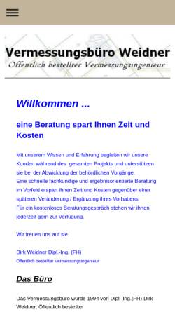 Vorschau der mobilen Webseite vermessung-weidner.de, Vermessungsbüro Weidner