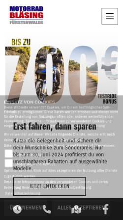 Vorschau der mobilen Webseite www.motorrad-blaesing.de, Motorrad-Bläsing, Inhaber Thomas Bläsing
