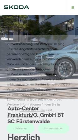 Vorschau der mobilen Webseite service-center-fuerstenwalde.skoda-auto.de, Auto-Center Frankfurt/O. GmbH BT SC Fürstenwalde