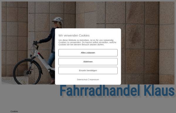 Vorschau von www.fahrradhandel-klaus.de, Fahrradhandel Klaus