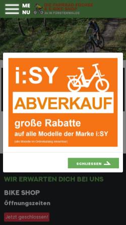 Vorschau der mobilen Webseite www.fahrrad-fuechse.de, Fahrrad Füchse