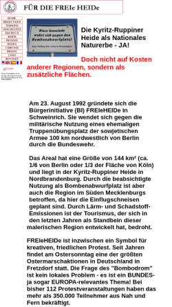 Vorschau der mobilen Webseite www.freieheide.de, Bürgerinitiative FREIeHEIDe e.V.