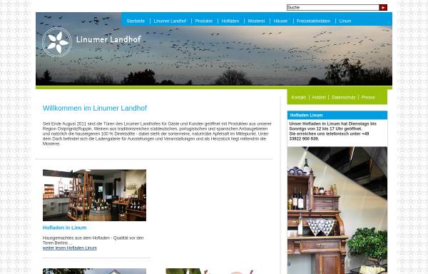 Vorschau von www.linumer-landhof.de, Linumer Landhof - Erste Linumer Landhof GmbH & Co KG