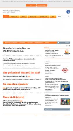 Vorschau der mobilen Webseite www.tierheimworms.de, Tierschutzverein Worms Stadt und Land e.V.