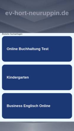 Vorschau der mobilen Webseite www.ev-hort-neuruppin.de, Evangelische Kindertagesstätte Neuruppin