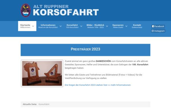 Vorschau von www.korsofahrt.de, Alt Ruppiner Korsofahrt - Korsofahrtverein Alt Ruppin e.V.