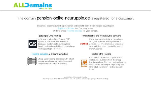 Vorschau von www.pension-oelke-neuruppin.de, Pension Oelke