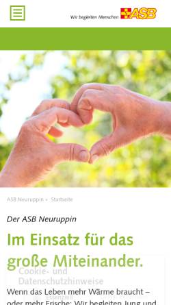 Vorschau der mobilen Webseite asb-neuruppin.de, ASB Gesellschaft für soziale Einrichtungen mbH