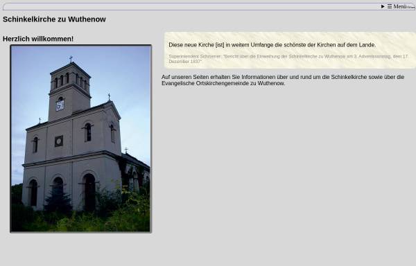 Vorschau von www.kirche-wuthenow.de, Die Evangelische Kirche zu Wuthenow